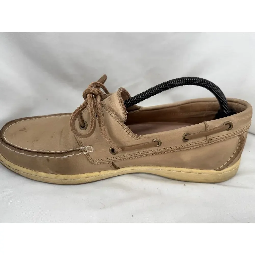 Tommy Bahama Arlington Boat Shoes Mens 12M Beige Nubuck Leather Lace Up Nautical